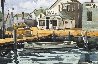 Rowboat at the Dock Watercolor 1980 30x40 Huge Watercolor by James Feriola - 0