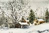 Farm in Winter Snow Watercolor 1980 26x32 Watercolor by James Feriola - 1