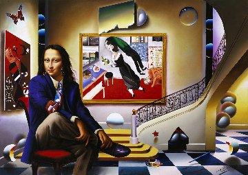 Mona With Chagall 2005 Limited Edition Print - (Fernando de Jesus Oliviera) Ferjo Mona With Chagall 2005 Limited Edition Print - (Fernando de Jesus Oliviera) Ferjo