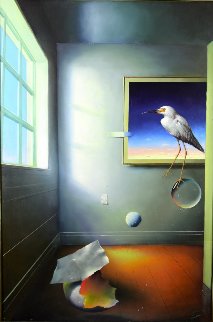 Room With a Bird 1996 59x39 Huge Original Painting - (Fernando de Jesus Oliviera) Ferjo Room With a Bird 1996 59x39 Huge Original Painting - (Fernando de Jesus Oliviera) Ferjo