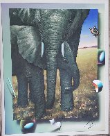 Elephants 2018 40x35 Huge Original Painting by (Fernando de Jesus Oliviera) Ferjo - 2 Elephants 2018 40x35 Huge Original Painting by (Fernando de Jesus Oliviera) Ferjo - 2