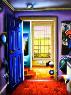 Blue Door/Homage to Miro 36x46  Huge Original Painting by (Fernando de Jesus Oliviera) Ferjo - 0