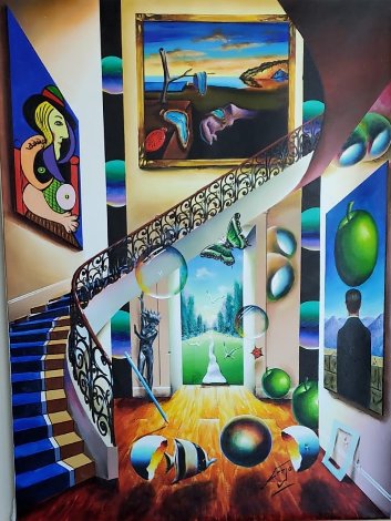 Untitled (Staircase) 2005 40x30 Huge Original Painting - (Fernando de Jesus Oliviera) Ferjo