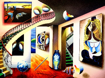 Gazing Picasso 1990 39x49 Super Huge Original Painting - (Fernando de Jesus Oliviera) Ferjo Gazing Picasso 1990 39x49 Super Huge Original Painting - (Fernando de Jesus Oliviera) Ferjo