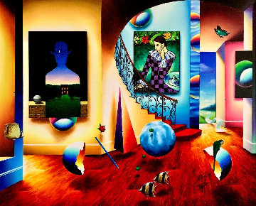 Magritte and Harlequin 43x53 Huge Original Painting - (Fernando de Jesus Oliviera) Ferjo Magritte and Harlequin 43x53 Huge Original Painting - (Fernando de Jesus Oliviera) Ferjo