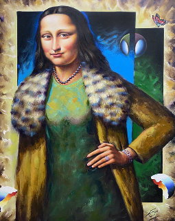 Untitled (Mona Lisa) 49x36 Super Huge Original Painting - (Fernando de Jesus Oliviera) Ferjo Untitled (Mona Lisa) 49x36 Super Huge Original Painting - (Fernando de Jesus Oliviera) Ferjo