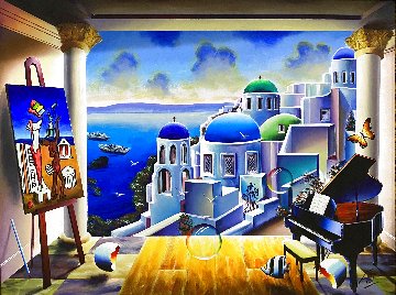 Untitled Greek Island 2020 36x48 Super Huge Original Painting - (Fernando de Jesus Oliviera) Ferjo Untitled Greek Island 2020 36x48 Super Huge Original Painting - (Fernando de Jesus Oliviera) Ferjo