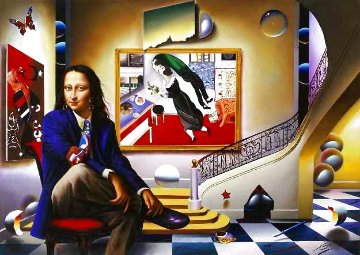 Mona With Chagall AP HS Limited Edition Print - (Fernando de Jesus Oliviera) Ferjo Mona With Chagall AP HS Limited Edition Print - (Fernando de Jesus Oliviera) Ferjo