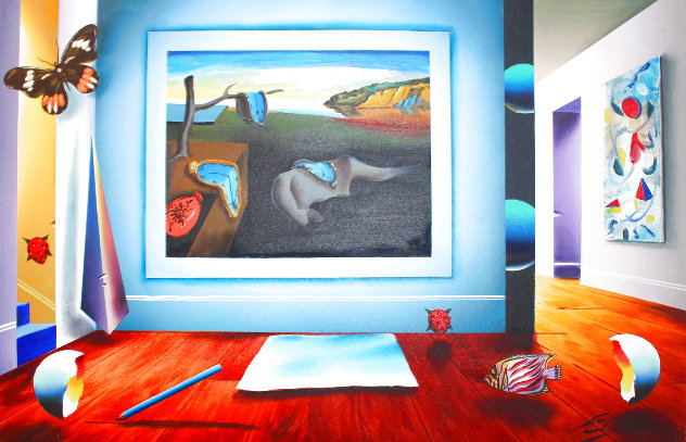 Time And Space (Homage to Dali) 2002 24x36 Original Painting by (Fernando de Jesus Oliviera) Ferjo