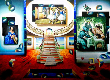 Girl Time 1996 50x70 - Huge Mural Sized Painting Original Painting - (Fernando de Jesus Oliviera) Ferjo
