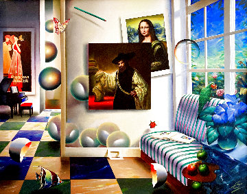 Untitled Interior 42x50 - Huge Original Painting - (Fernando de Jesus Oliviera) Ferjo
