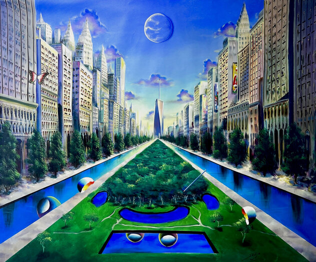 絵画 futures Journey to the Future and Beyond 50x60 - Huge Acrylic on Canvas by