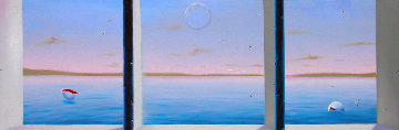 Blue Sea Triptych 22x72 Huge! Original Painting - (Fernando de Jesus Oliviera) Ferjo Blue Sea Triptych 22x72 Huge! Original Painting - (Fernando de Jesus Oliviera) Ferjo
