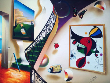 Untitled Interior with Artwork 39x49 Super Hge Original Painting - (Fernando de Jesus Oliviera) Ferjo Untitled Interior with Artwork 39x49 Super Hge Original Painting - (Fernando de Jesus Oliviera) Ferjo