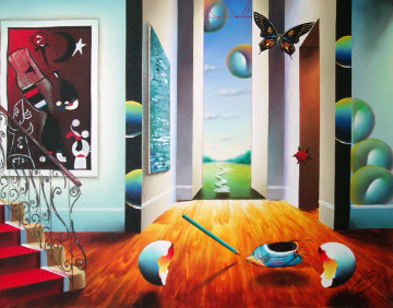 Untitled Interior 1996 24x30 Original Painting - (Fernando de Jesus Oliviera) Ferjo Untitled Interior 1996 24x30 Original Painting - (Fernando de Jesus Oliviera) Ferjo