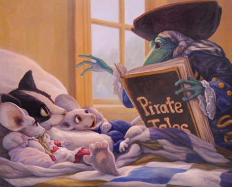 Pirate Tales 1998 24x30 Original Painting - Leonard Filgate