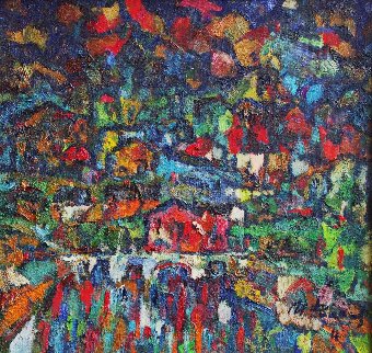 Town White Bridge 2011 19x20 Original Painting - Ivan Filichev Town White Bridge 2011 19x20 Original Painting - Ivan Filichev
