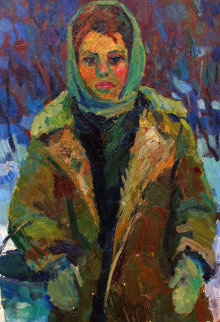 Dairymaid 1965 18x22 Original Painting - Ivan Filichev Dairymaid 1965 18x22 Original Painting - Ivan Filichev