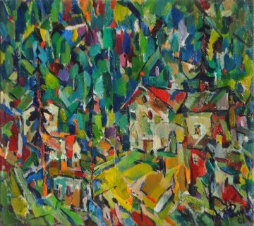 Tourist Camp Site in the Mountains 2001 Original Painting - Ivan Filichev Tourist Camp Site in the Mountains 2001 Original Painting - Ivan Filichev