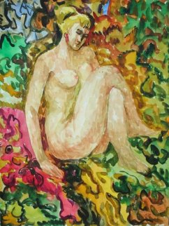 On the Carpet Watercolor 1979 19x14 Watercolor - Ivan Filichev On the Carpet Watercolor 1979 19x14 Watercolor - Ivan Filichev