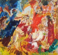 Christ And Angels 2008 15x16 Original Painting by Ivan Filichev - 1 Christ And Angels 2008 15x16 Original Painting by Ivan Filichev - 1