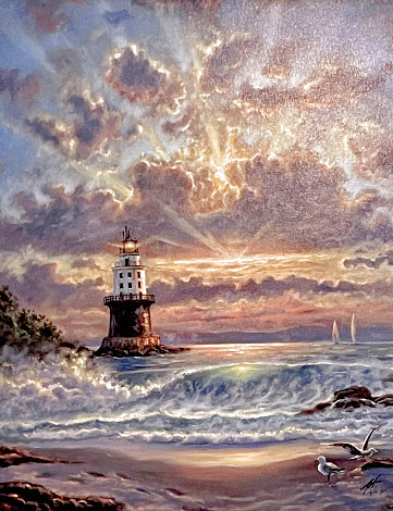 Harbor of Refuge Lighthouse AP 2013 Embellished -  Lewes, Delaware Limited Edition Print - Robert Finale