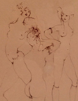 Three Waifs 1970 Limited Edition Print - Leonor Fini Three Waifs 1970 Limited Edition Print - Leonor Fini