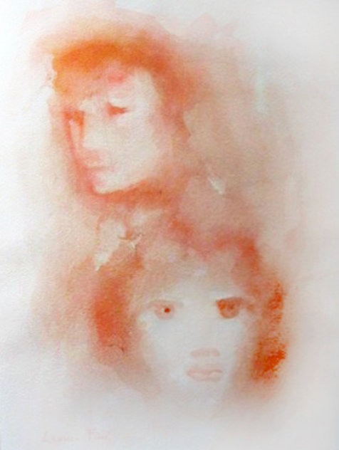 Red Faces Watercolor 1970 Watercolor by Leonor Fini
