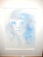 Blue Face Watercolor 1980 Watercolor by Leonor Fini - 1