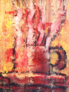 Steaming Cup 1987 32x42 Original Painting - Aaron Fink Steaming Cup 1987 32x42 Original Painting - Aaron Fink