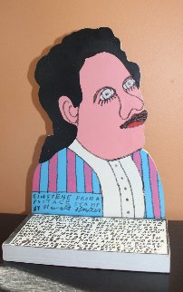 Einstein From a Postage Stamp (Einstein) Wood Sculpture 1994 10 in Sculpture - Howard Finster Einstein From a Postage Stamp (Einstein) Wood Sculpture 1994 10 in Sculpture - Howard Finster