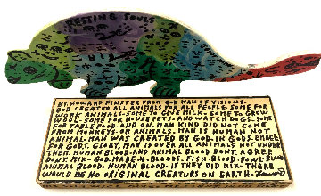 Resting Souls 1990 5x11 Original Painting - Howard Finster Resting Souls 1990 5x11 Original Painting - Howard Finster