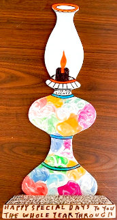 Happy Special Days Lamp - 1993 - 17x7 Sculpture - Howard Finster