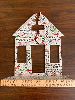 House Signed  1993 9x13 - 3-Times Sculpture by Howard Finster - 1