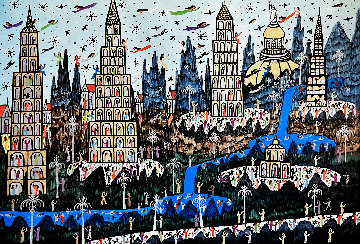 State Capitol - City of Orsil 1990 Limited Edition Print - Howard Finster