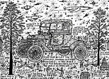 Henry Ford Builds the Horseless Chariot 1988 Limited Edition Print - Howard Finster