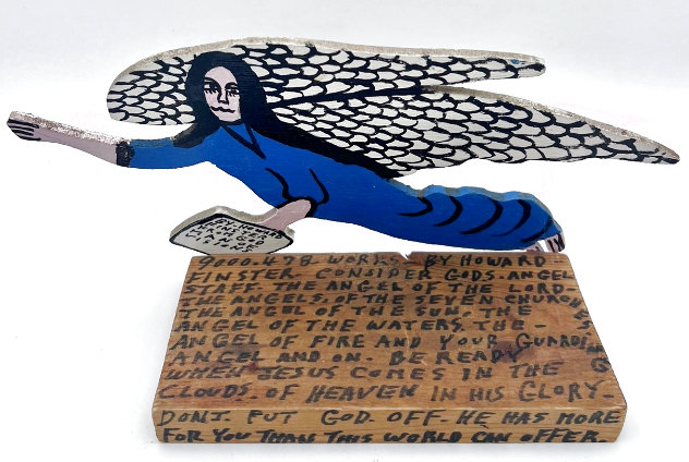 Don't Put God Off 1988 10 in HS by Keith Haring Sculpture by Howard Finster