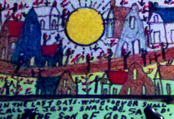 In the Last Days 2000 Original Painting - Howard Finster In the Last Days 2000 Original Painting - Howard Finster