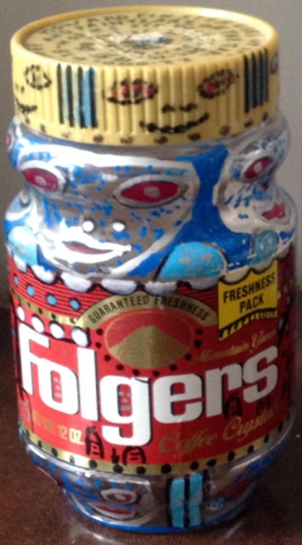 Folgers Coffee Container 1991 Sculpture by Howard Finster
