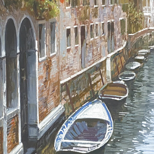 Venice Canal 2014 18x18 - Italy Original Painting by Raffaele Fiore