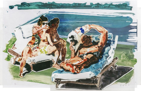 Poolside Loungers 2017 - Huge Limited Edition Print - Eric Fischl