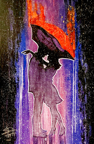 Caught in the Rain 2021 Embellished Giclee on Canvas Limited Edition Print - Stephen Fishwick