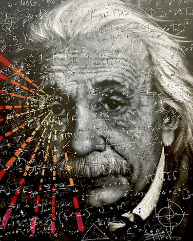 Einstein 2019 52x42 Acrylic on Canvas - Huge Original Painting - Stephen Fishwick