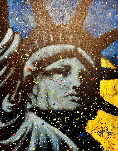 Lady Liberty with Stars 2023 Acrylic on Canvas by Stephen Fishwick