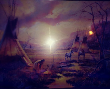Native American 18x24 Original Painting - Hulan Fleming Native American 18x24 Original Painting - Hulan Fleming