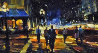 Walk About Town 2009 12x36 Original Painting by Michael Flohr - 0