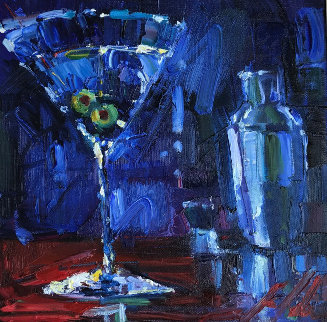 Shaken With Two Olives 2009 22x22 Original Painting - Michael Flohr Shaken With Two Olives 2009 22x22 Original Painting - Michael Flohr