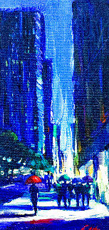 New York Rain 2007 26x18 Original Painting - Michael Flohr New York Rain 2007 26x18 Original Painting - Michael Flohr