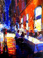 Untitled Romantic Street Scene 2015 36x24 Original Painting by Michael Flohr - 0
