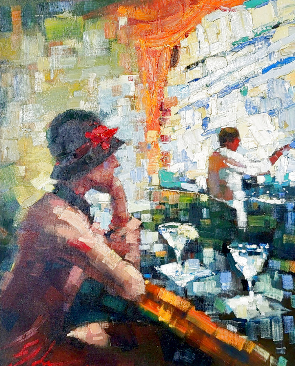 Melissa at the Bar 2002 Oil on Canvas by Michael Flohr - For Sale on ...